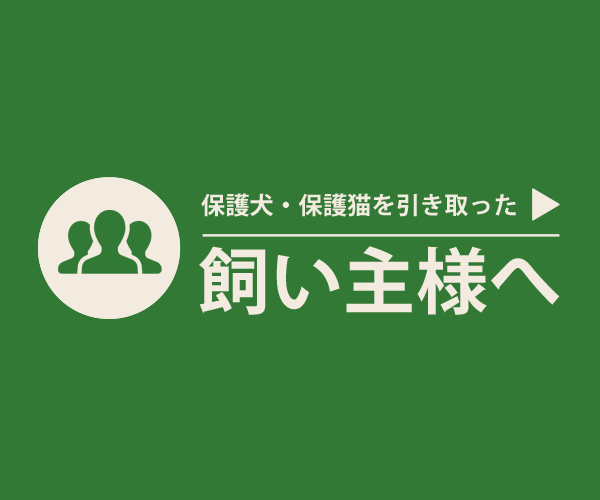 保護犬・保護猫を引き取った飼い主様へ